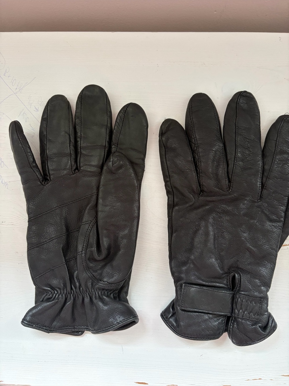 Wilson Men’s Leather Gloves XL Warm Lined Soft Leather Velcro Wrist Strap